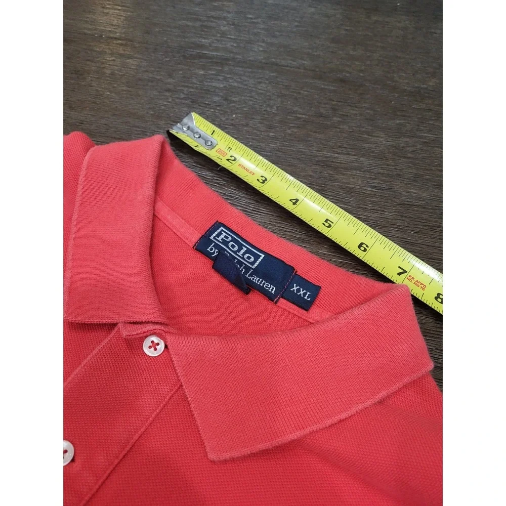VINTAGE Y2K Ralph Lauren Coral Polo Shirt Adult XXL SOFT Short Sleeve Mens